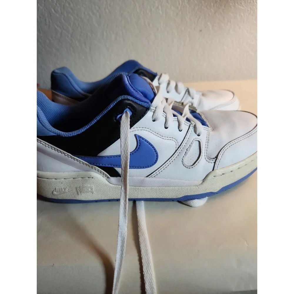Nike Full Force Low Men's Sneakers White/Royal Blue & Black, Size 8.5